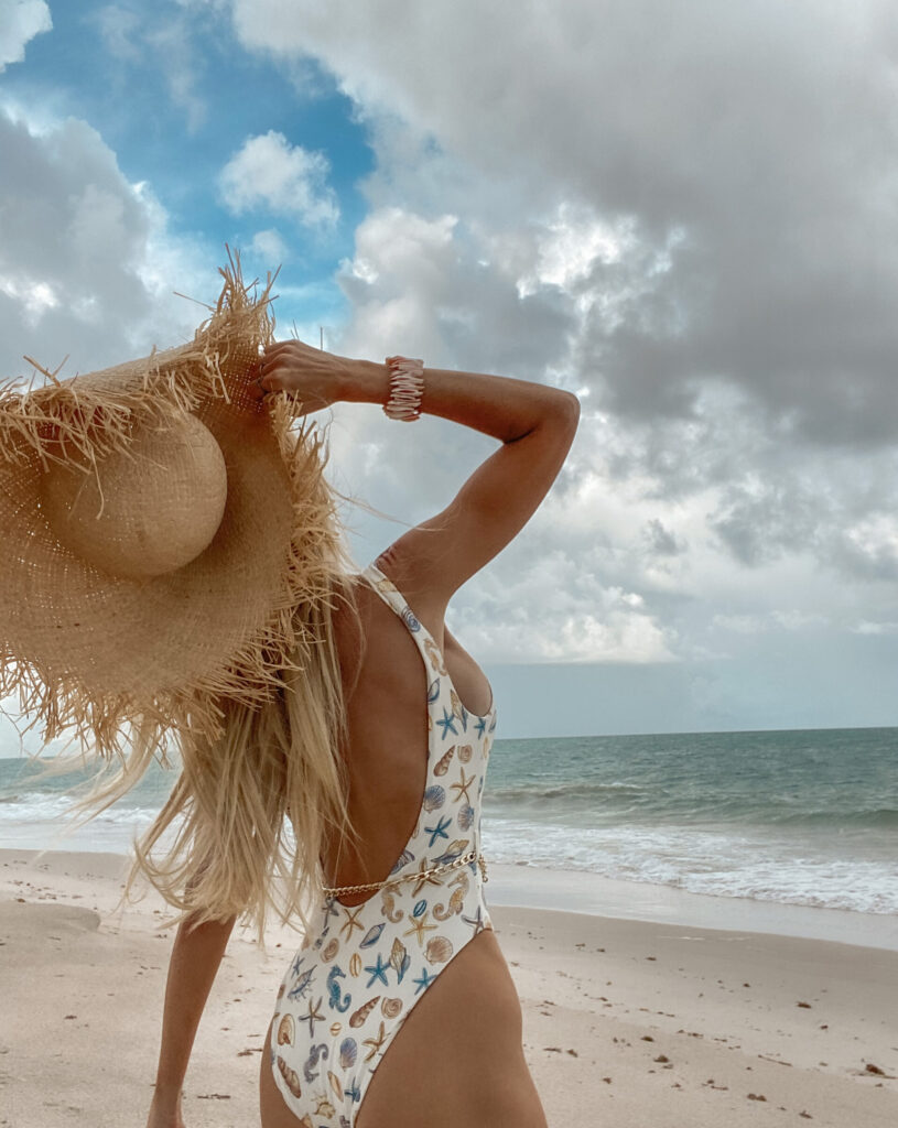 REVOLVE Lovers + Friends shell print swimsuit